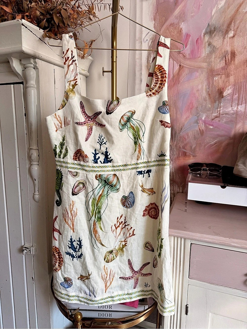 Caroline Constas Sea Life Print Mini Dress Size Medium NWT